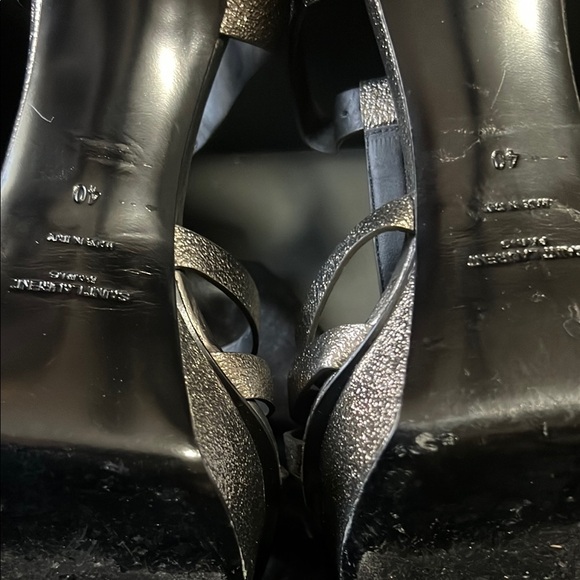 Saint Laurent Charcoal Metallic Heels Elegant Design - Picture 7 of 10